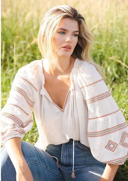 Boho Embroidered Blouse