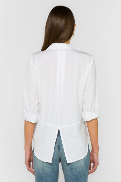 Riley Optic White Button Up Top