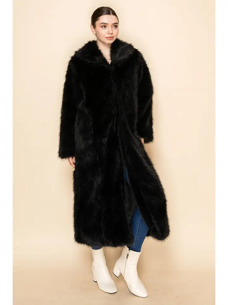 Minky Faux Fur Maxi Coat