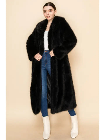 Minky Faux Fur Maxi Coat