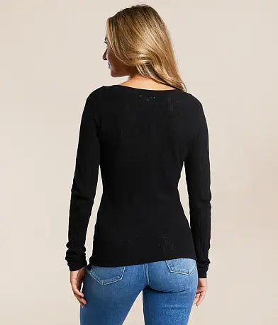 Tibi Scoop Neck Mesh Sweater
