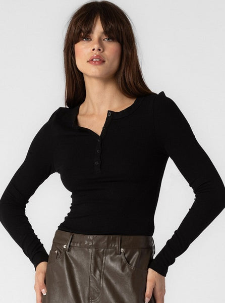 Ribbed Button Down LS