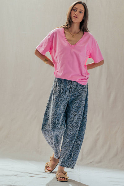 Exposed Seam V-Neck Tee