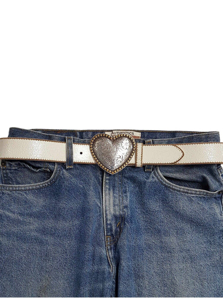 Western Heart Buckle w. Vintage Leather belt