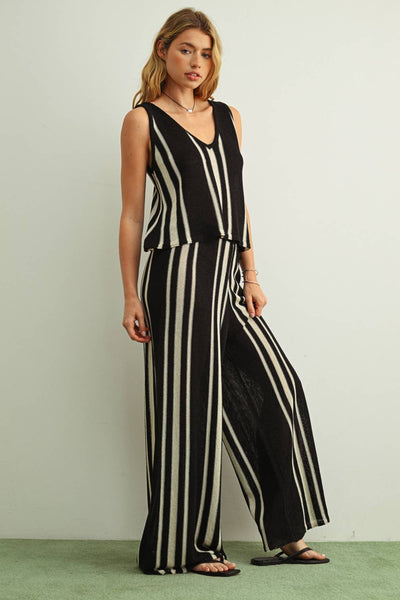 Random Stripe Knitted Pants