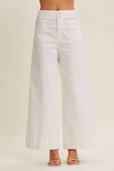 EVERYDAY ESSENTIAL STRETCHY WIDE-LEG ANKLE LENGTH PANTS