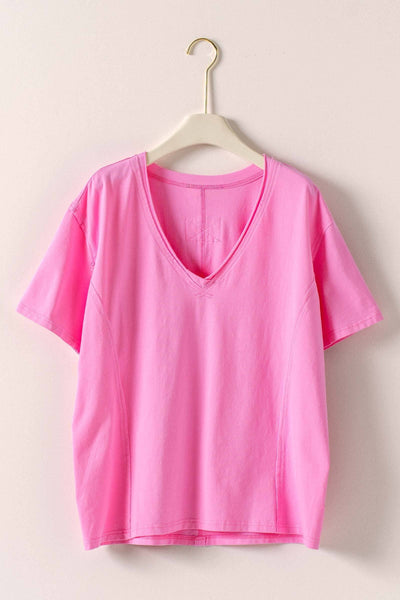 Exposed Seam V-Neck Tee