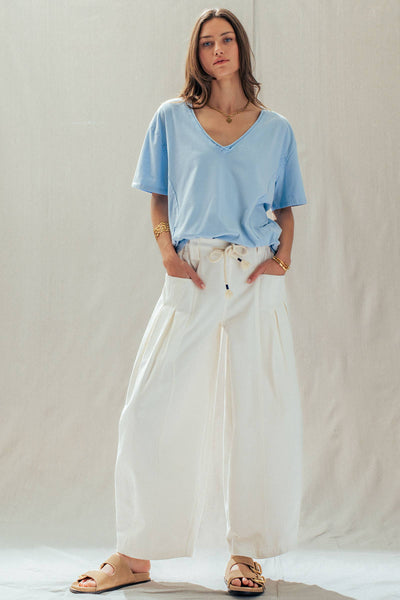 Exposed Seam V-Neck Tee