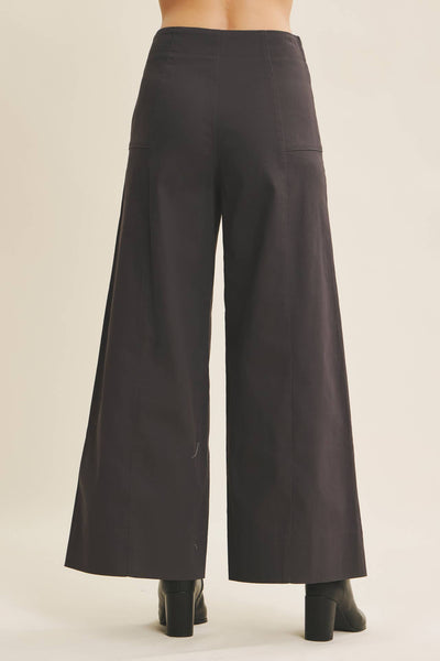 EVERYDAY ESSENTIAL STRETCHY WIDE-LEG ANKLE LENGTH PANTS