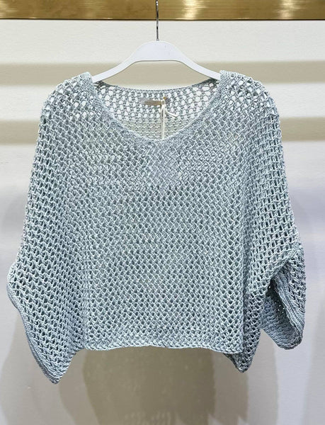 DROP SHOULDER CROCHET V-NECK TUNIC (785/CH785-O/S)