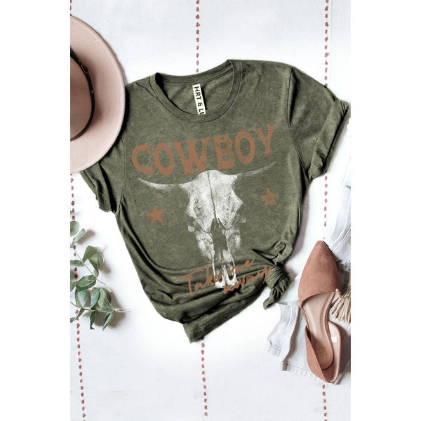 COWBOY TAKE ME AWAY MINERAL GRAPHIC TEE