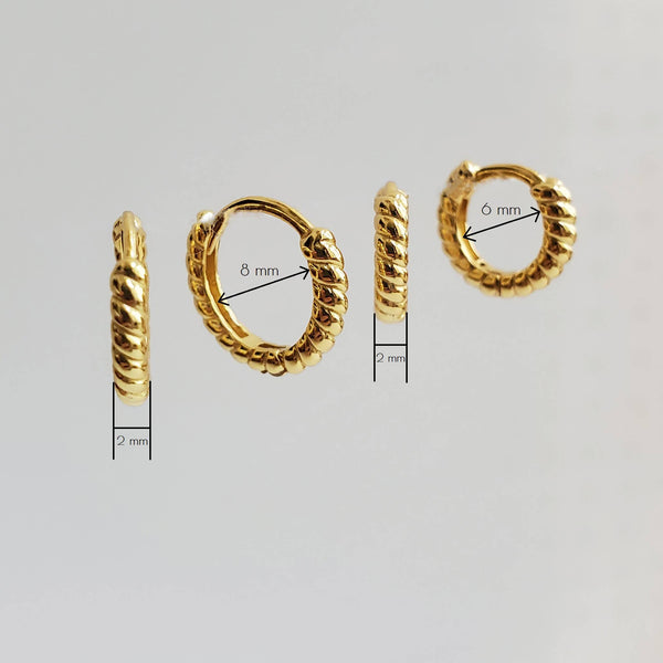 BRAIDED HUGGIE EARRINGS - E-HT1122 / E-HT1121