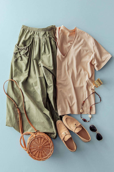 Exposed Seam V-Neck Tee
