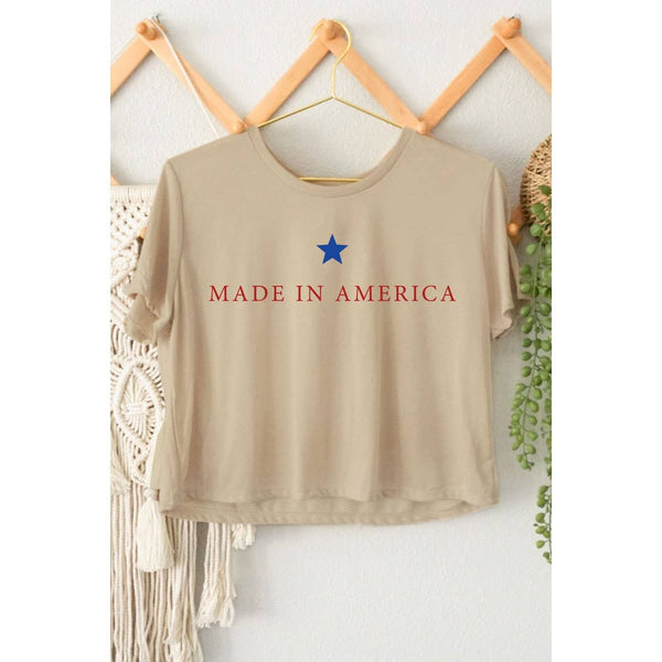 MADE IN AMERCA  GRAPHIC CROP TOP