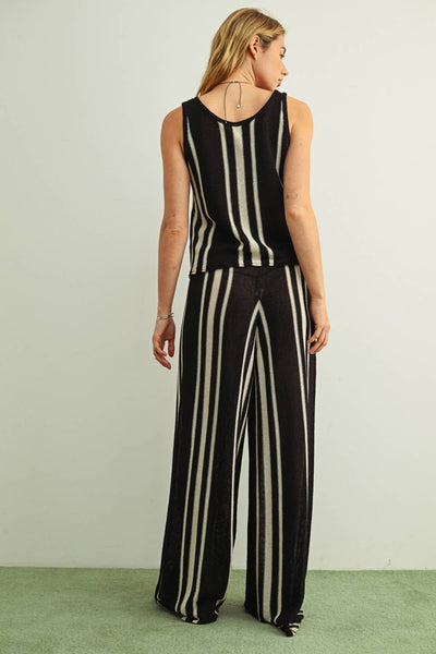 Random Stripe Knitted Pants