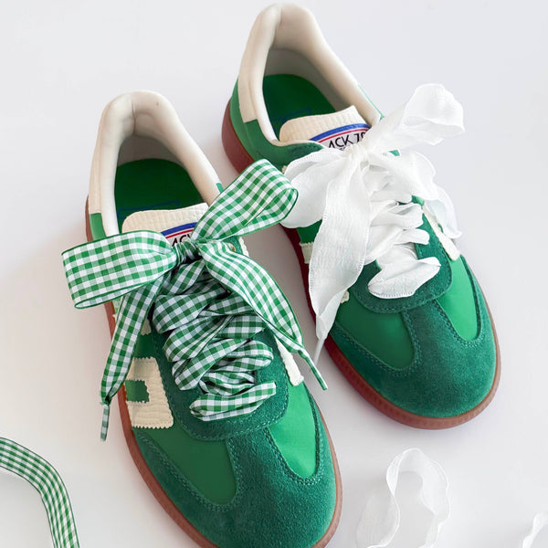  Gingham Shoe Lace Sets– Ribbon Bow Shoe Accessories