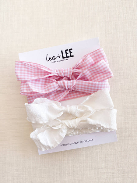  Gingham Shoe Lace Sets– Ribbon Bow Shoe Accessories