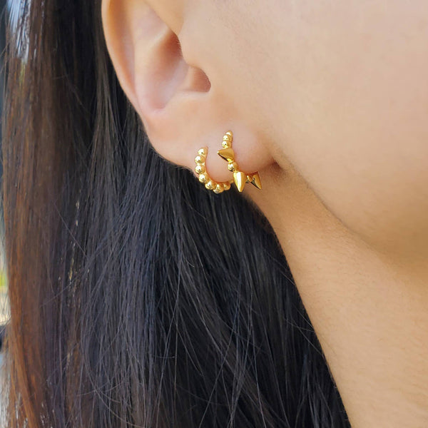 BEADED HUGGIE EARRINGS - E-H1145 / E-H1144