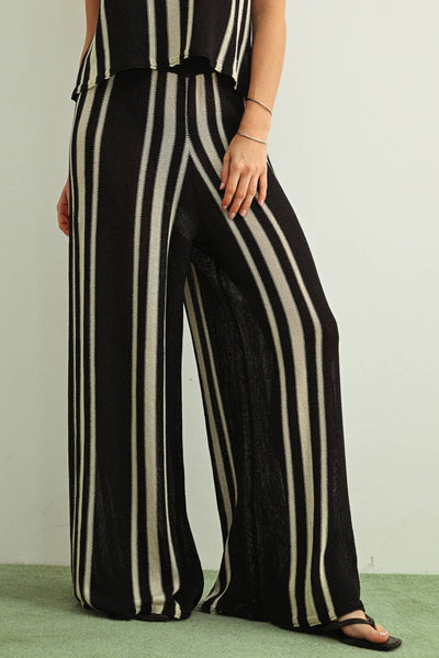 Random Stripe Knitted Pants