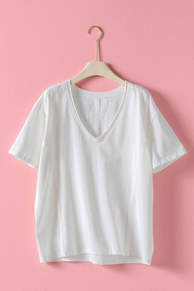 Exposed Seam V-Neck Tee