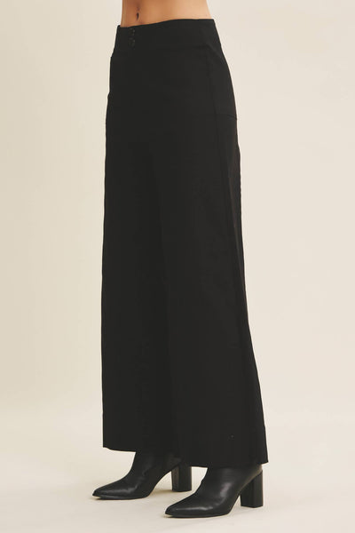 EVERYDAY ESSENTIAL STRETCHY WIDE-LEG ANKLE LENGTH PANTS