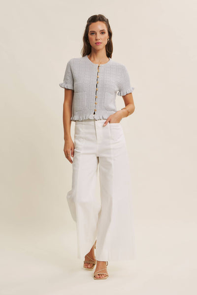 EVERYDAY ESSENTIAL STRETCHY WIDE-LEG ANKLE LENGTH PANTS