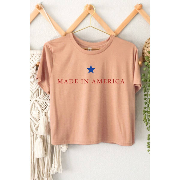 MADE IN AMERCA  GRAPHIC CROP TOP
