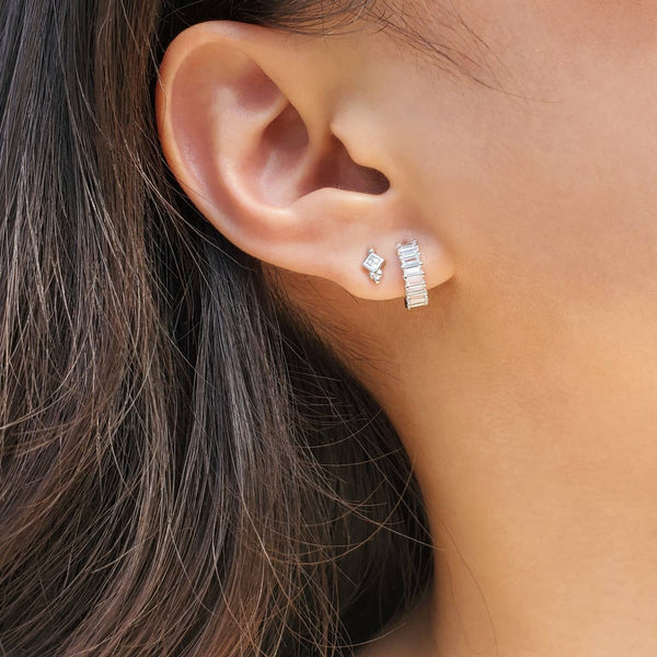 BAGUETTE HUGGIE EARRINGS - E-H1414 / E-HT1189 / E-H1190