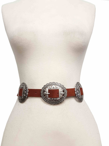 Genuine Suede Concho Belt