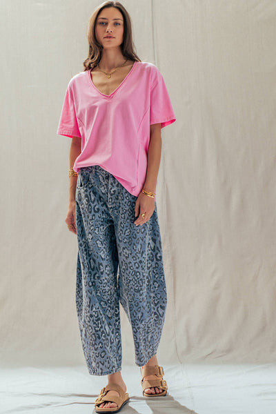 Exposed Seam V-Neck Tee