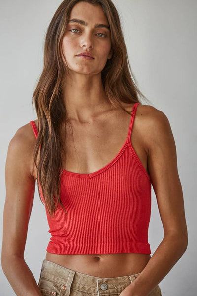 S1072 | Knit Ribbed Seamless UV Neck Brami