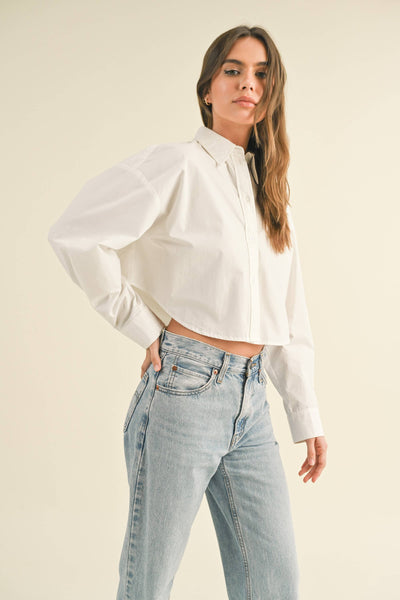 T2922     CROPPED BUTTONDOWN SHIRTS