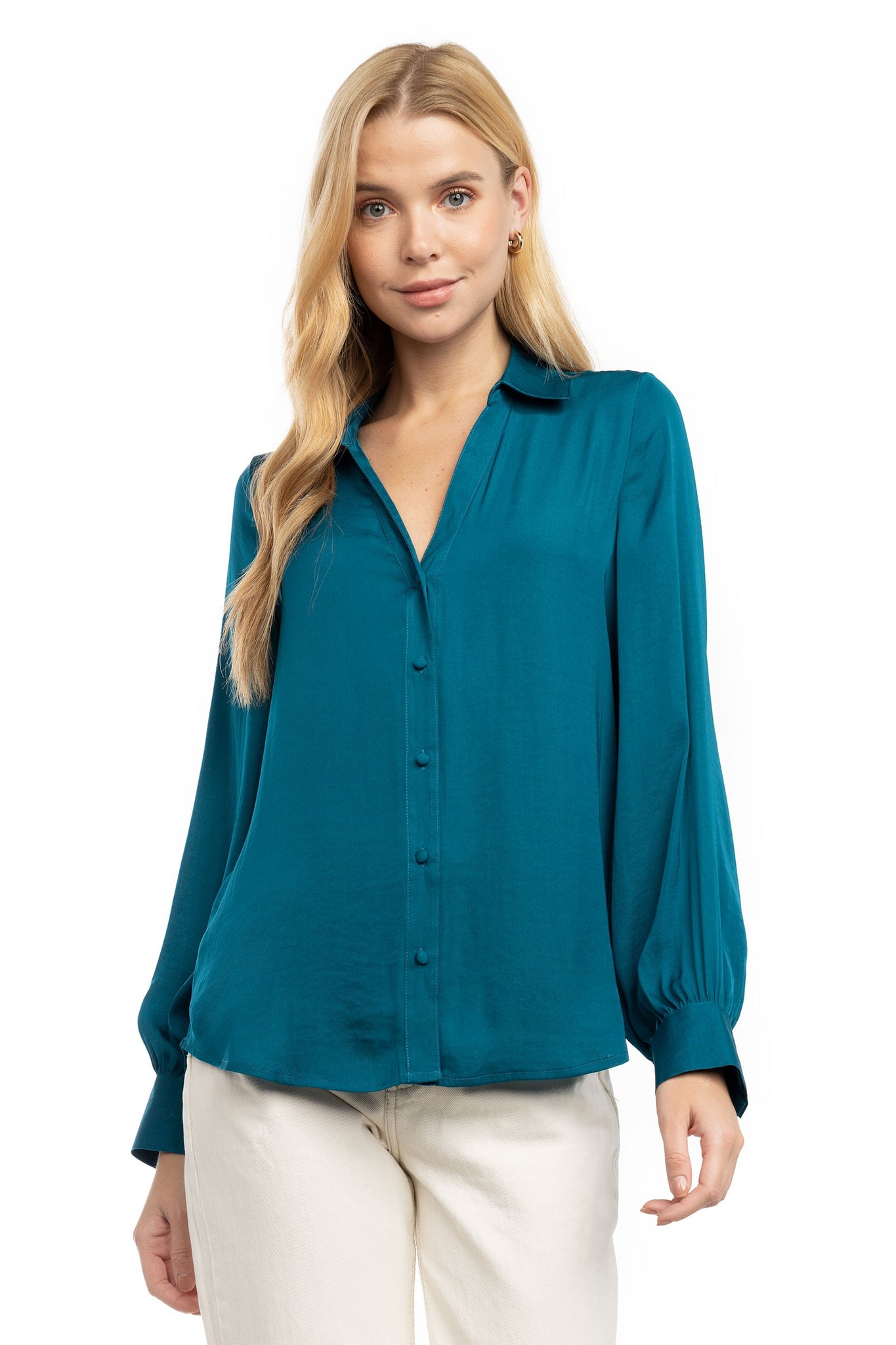 Teal Button Up